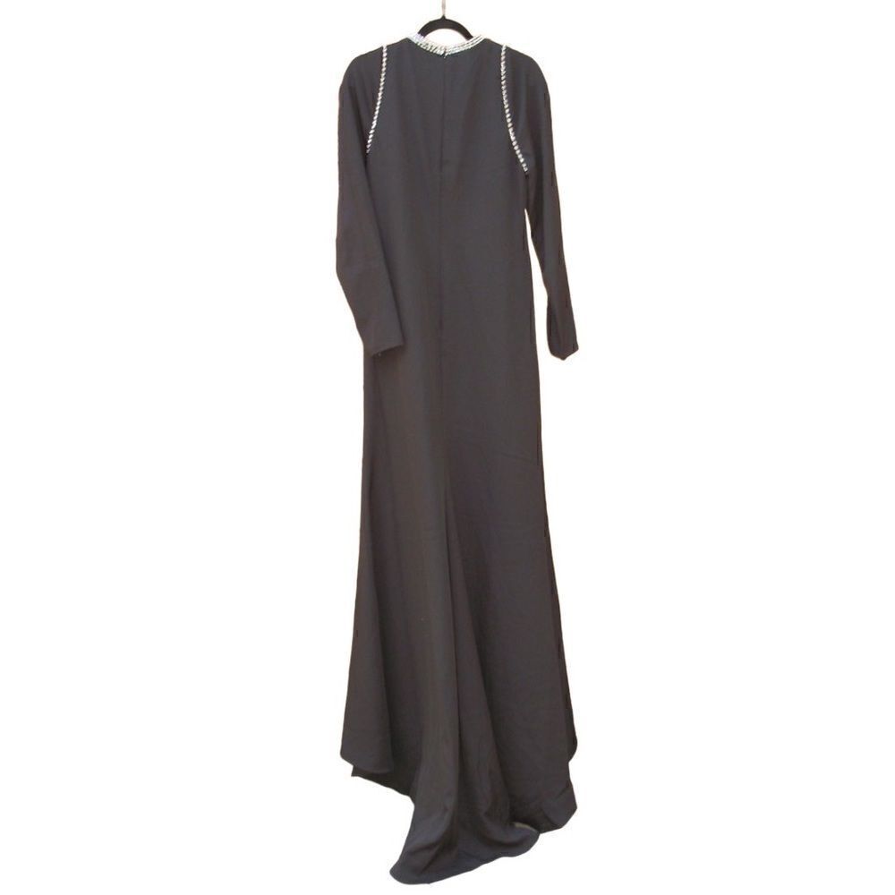 Mac Duggal 26612 Womens Raglan Long Sleeve Black Gown Dress - Picture 11 of 16